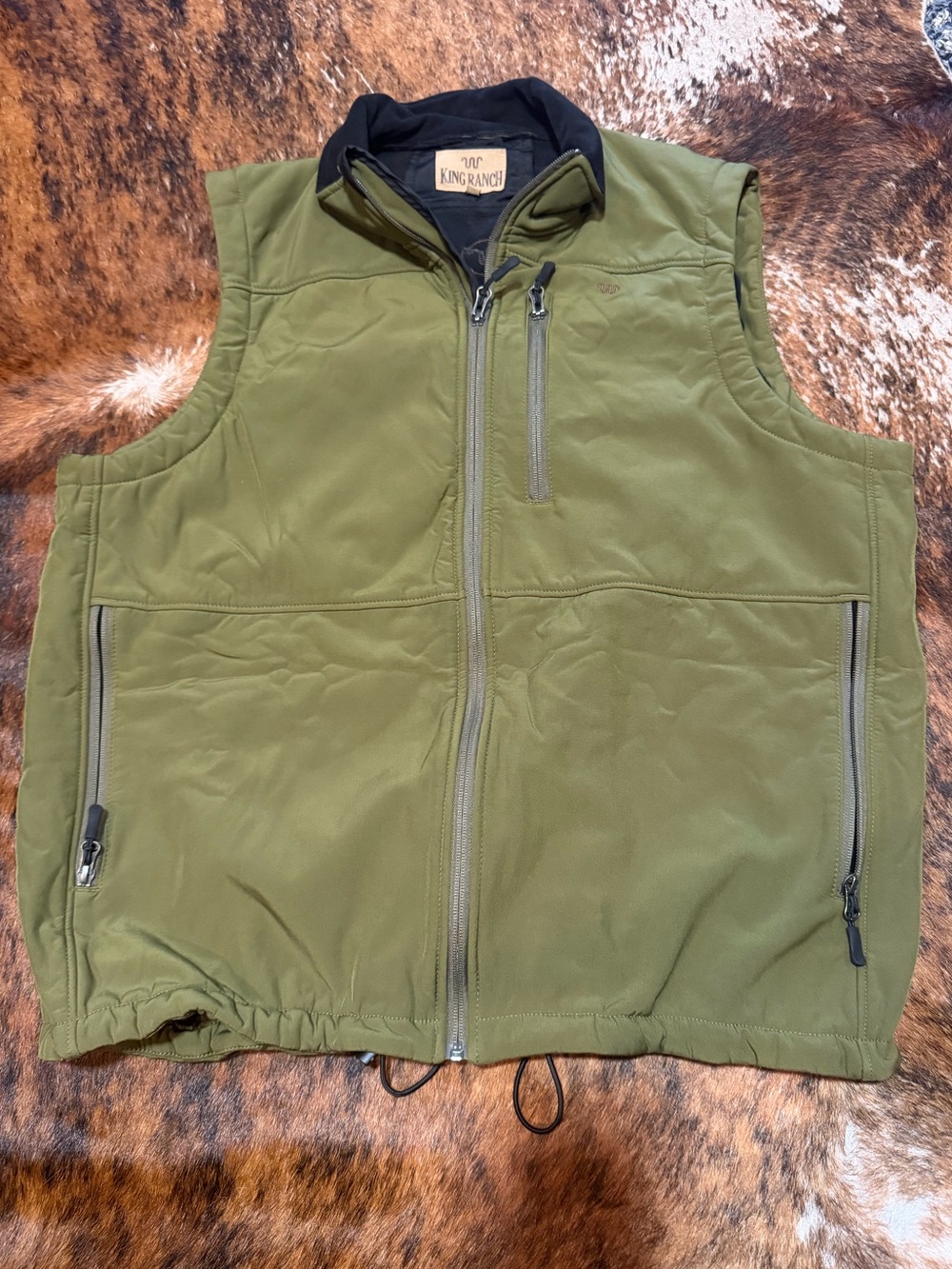King Ranch Vest Olive Green Lined Mens Size 2XL - Classic Western Casual NWOT